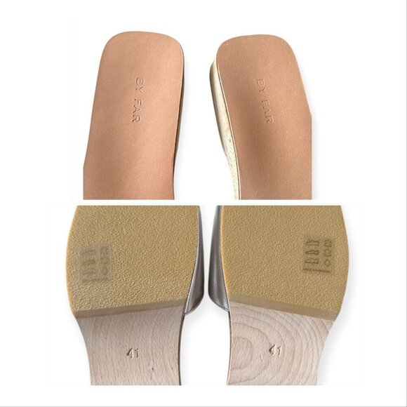 BY FAR Sam Clog Sandals In Silver, Size 41EU New in box - Picture 7 of 14